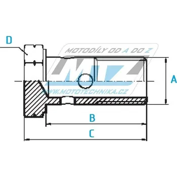 Šroub průtokový (šroub dutý) M10x1,0x23 hliníkový (verze Nissin) - barva titan LUMCH921T