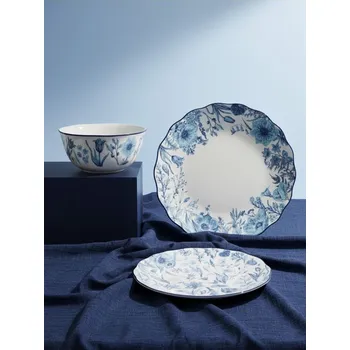 Talíř Sinsay - Keramický talíř s květinovým motivem - námořnická modrá - 759IZ-59X - 759IZ-59X-ONE