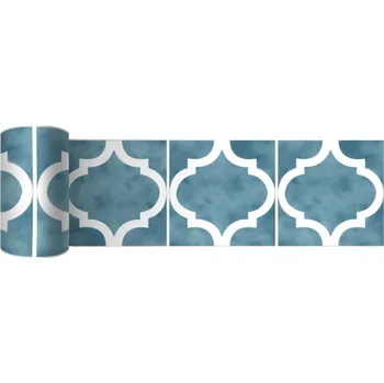 Tapeta Samolepící nástěnná lišta voděodolná 10x200cm pro ochranu stěn snadná aplikace moderní design ideální pro vlhké prostory modrá