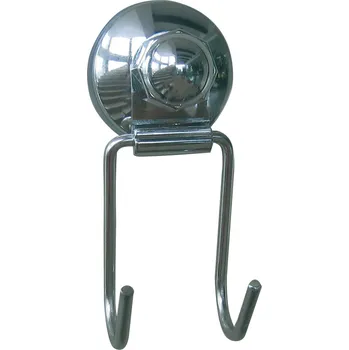 Držák na ručník MSV dvojitý háček s přísavkou, chromovaný