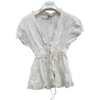 Dámská halenka Cars Jeans Dámská halenka s krajkou a zavazování - bílá Velikosti XS-XXL: XL Nové