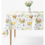 Velikonoční hranatý teflonový ubrus - Symboly Velikonoc 100 x 140 cm