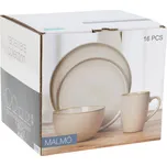 Jídelní sada talířů kamenina 16 ks béžová