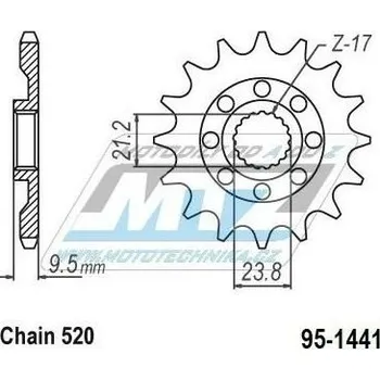 Kolečko řetězové (pastorek) 1441-15zubů MTZ - Suzuki RMZ450 / 05-12 + RMX450Z / 10-19 95-1441-15