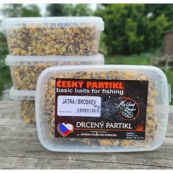 Návnadová surovina Český Partikl Partikl vařený Drcený Játra Broskev 1 kg