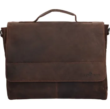 Pánská aktovka Pánská kožená taška přes rameno Greenwood Simons - tmavě hnědá