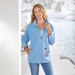 Fleecová bunda s výšivkou světle modrá XL