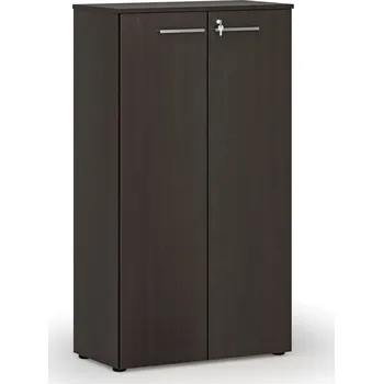 Kancelářská sestava Kancelářská skříň s dveřmi PRIMO WOOD, 800 x 420 x 1434 mm, wenge