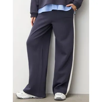 Dámské kalhoty Sinsay - Teplákové kalhoty se širokými nohavicemi - indigo - 457AL-57X - 457AL-57X-XXS