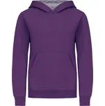KARIBAN VINTAGE K453 / Dětská mikina s kontrastní kapucí - purple/oxford grey 146-152