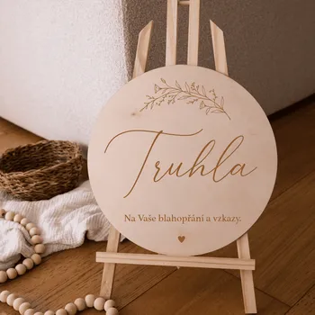 Svatební dekorace Woodify Informační svatební cedule Truhla Velikost: 20cm