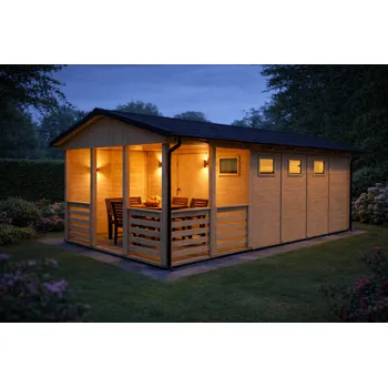 Zahradní stavba Zahradní altán Herold A3366 D Plus s boční stěnou a terasovou podlahou(12,6 + 6,3 m2)