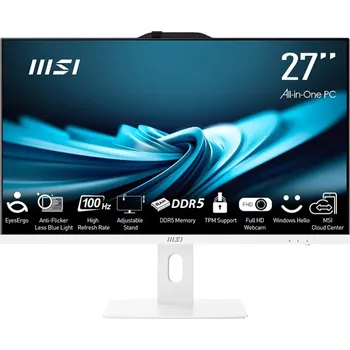 Stolní počítač MSI PC AiO PRO AP272P 14M-606XEU, i5-14400, 27" FHD, Anti-Glare, Non-touch, 8GB, 512GB SSD, N/A, No OS, White