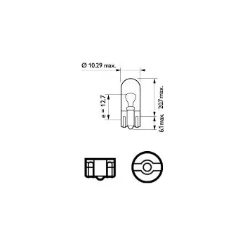 Autožárovka Žárovky PHILIPS W5W 12V WHITE VISION 12961XVPB2 (2ks)