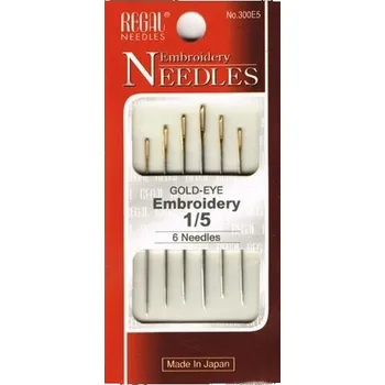 Jehly pro ruční vyšívání - zlatá ucha velikost 1/5