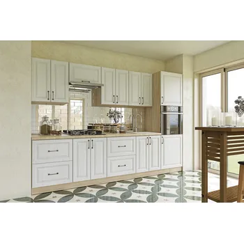 Kuchyňská linka MIRA 1 stylová kuchyně 300 cm, dub arktický/sonoma