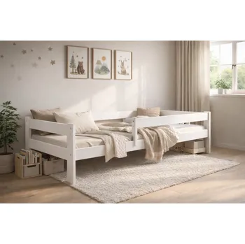 Postel Postel z masivu Rudi 160/80 cm + rošt ZDARMA - bílá