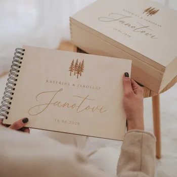 Fotoalbum Dřevěné svatební fotoalbum Woodify Stromky Velikost: A6