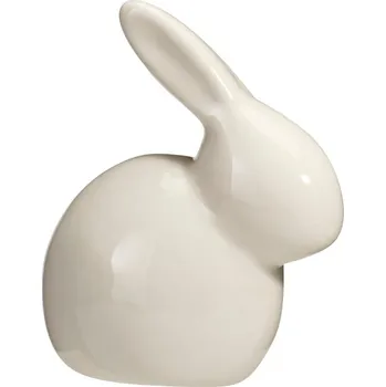 Velikonoční dekorace Dekorace porcelánový zajíc 5,5 x 3,2 x 6,8 cm bílý