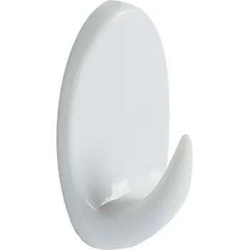 Držák na ručník Spirella oválné háčky na ručníky 2 ks MAXI, bílé, ABS, samolepící, 55 x 35 mm