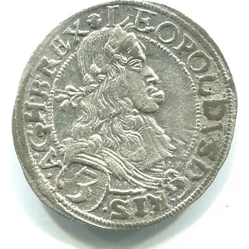 Leopold I. 3 Kreuzer 1669/květ. Wien. Ag.
