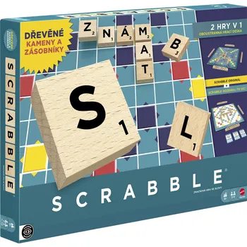 Desková hra Mattel Scrabble: Dřevěná edice CZ