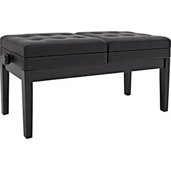 Klávesový nástroj Pianonova HY-PJ026 Dvojitá klavírní stolička Black Gloss