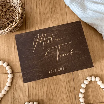 Dárková krabička Dřevěná svatební truhla na přání Woodify I