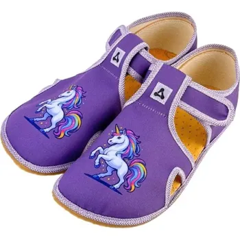 Dívčí bačkory Antal shoes Barefoot přezůvky Rascal Unicorn jednorožec velikost: 35