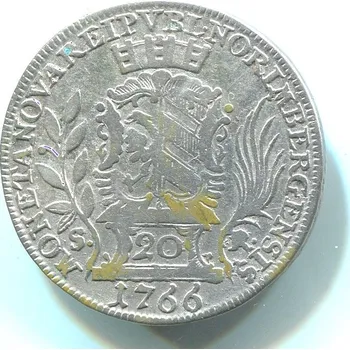 NÜRNBERG. 20 Kreuzer 1766. S titulem Josefa II. Ag.