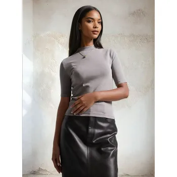 Dámské tričko Sinsay - Tričko s krátkým rukávem - šedá - 003CH-85X - 003CH-85X-XXS