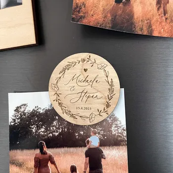 Svatební dekorace Svatební magnet Woodify Věnec