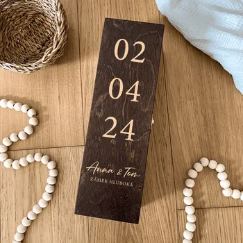 Dárková krabička Woodify Dřevěný tmavý box na víno II