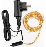 DECOLED LED světelný řetěz 12× 1,5 m venkovní, teple bílá, 180 diod, měděný kabel IP44, vč. zdroje