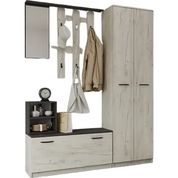 Předsíňová stěna Předsíňová sestava RENO dub kraft bílý/grafit