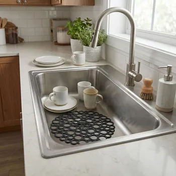 podložka do dřezu Kulatá podložka do dřezu PRACTIC BĄBLE 29 cm černá