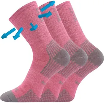 VoXX ponožky dětské slabé z merino OPTIMALIK s ionty stříbra RŮŽOVÉ