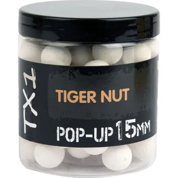 Boilies Shimano Plovoucí Boilie TX1 Pop Up Tiger Nut Fluoro White 15 mm 80 g