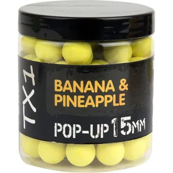 Boilies Shimano Plovoucí Boilie TX1 Pop Up Banana & Pineapple Fluoro Yellow 15 mm 80 g