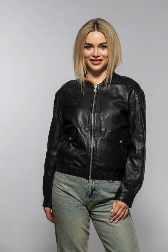 Dámská černá oversize kožená bunda MWThilda OS