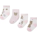 MAYORAL dívčí set 4ks ponožky zvířátka růžová, bílá EU 15 - 16, vel. 55 cm