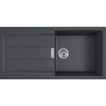 Granitový dřez Dřez Smart Tectonite je vyroben z odolného materiálu, který je odolný proti poškrábání a zároveň je žáruvzdorný až do 300 °C. Je dodáván s 3 1/2" sítkovým košem s přepadem, prostorově úsporným 6/4" P-odpadem s připojením na myčku a neobsahuje otvor pro ba