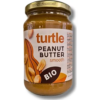 Turtle | BIO Arašídové máslo – jemné BIO • 99 % arašídy • bez přidaného cukru a palmového oleje • 350 g