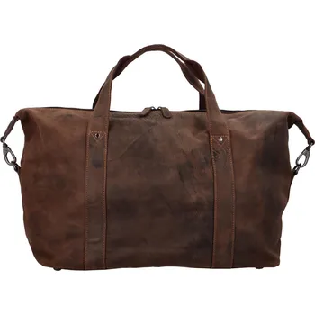 Pánská aktovka Kožená cestovní taška Greenwood Trevis - tmavě hnědá