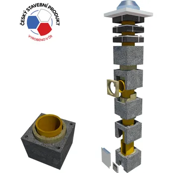 Komín Komín 200mm/8m (6,5+1,5) prstence PRO černá