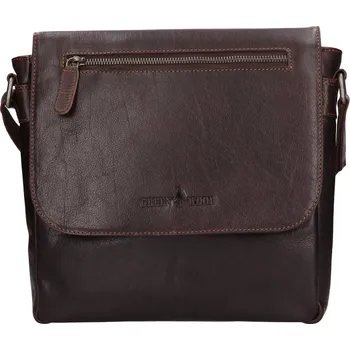 Pánská aktovka Pánská kožená taška přes rameno Greenwood Dirk - tmavě hnědá