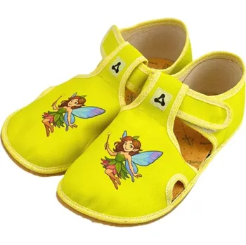 Dívčí bačkory Antal shoes Barefoot přezůvky Rascal Fairy žluté s vílou velikost: 30