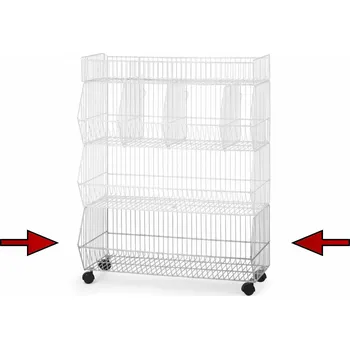 Odpadkový koš FEROPLAST spol. s.r.o Drátěný stohovací koš Feroplast s kolečky, 605x303x445, pozinkovaný