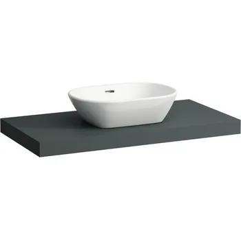 Laufen Lani Umyvadlová deska 120 cm, s výřezem uprostřed, vč. 2 nástěnných držáků, šedá traffic H4046711122661