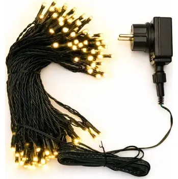 LED páska DECOLED LED světelný řetěz venkovní 40 m teple bílá, 200 diod, černý kabel IP44, vč. zdroje a dálkového ovládání